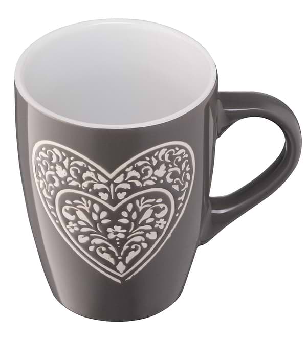 Фото - Чашка Ardesto Heart 330 мл Dark Grey (AR3467DGR)