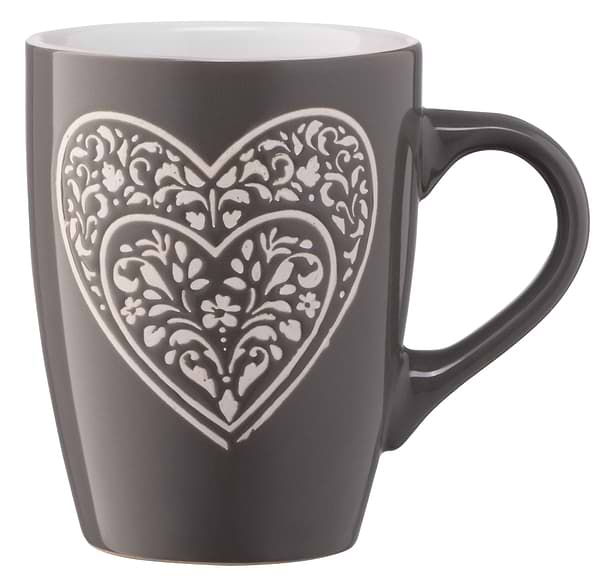 Фото - Чашка Ardesto Heart 330 мл Dark Grey (AR3467DGR)