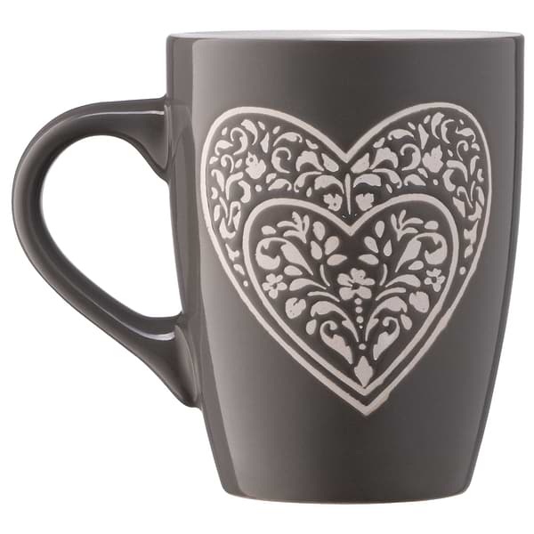 Фото - Чашка Ardesto Heart 330 мл Dark Grey (AR3467DGR)