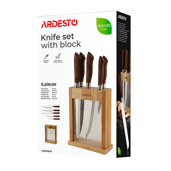 Фото - Набір ножів Ardesto Midori 6 шт. (AR2105GR)