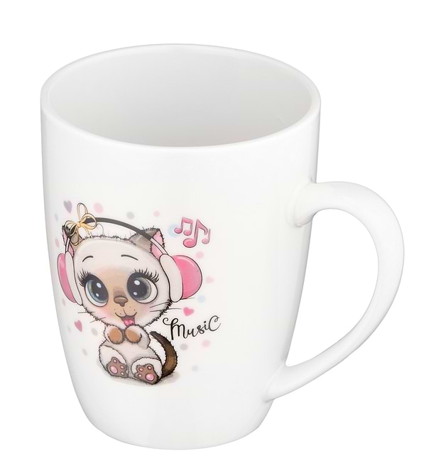 Фото - Чашка Ardesto Music 320 мл с ложкой (AR3041BS)