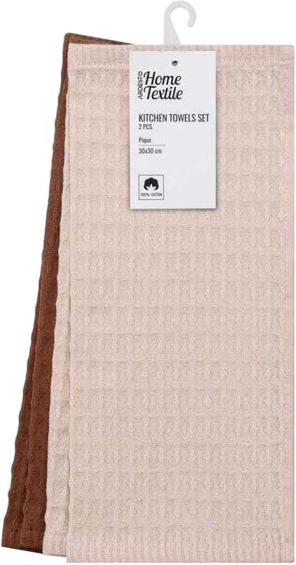 Фото - Полотенце кухонное Ardesto Pique молочный 30x30 см 4 шт. (ART3030BB)