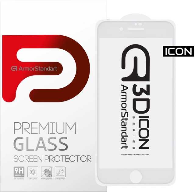Захисне скло для смартфону Armorstandart Icon 3D for Apple iPhone SE 2022/2020/8/7 White (ARM55981-GI3D-WT) - Фото 1