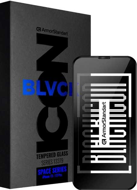 Захисне скло для смартфону Armorstandart Space Black Icon for Apple iPhone 14/13/13 Pro with cutout (ARM67729) - Фото 1