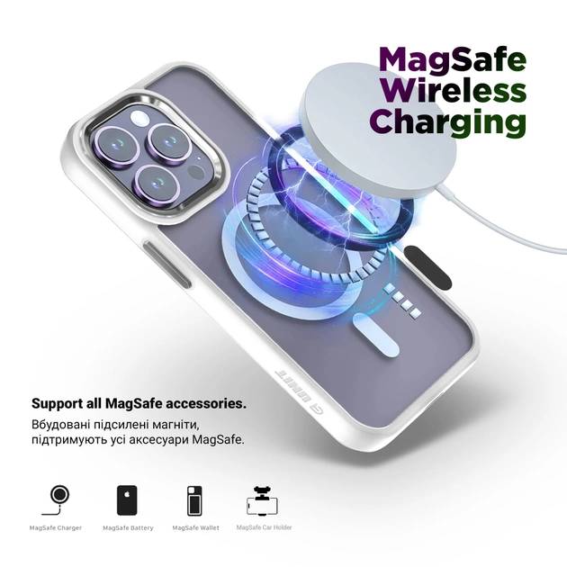 Фото - Чохол для смартфону Armorstandart Unit MagSafe for Apple iPhone 15 Pro Max Matte Clear Silver (ARM69350)