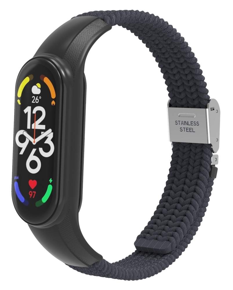 Ремінець для фітнес-браслету Armorstandart Braided Solo Loop for Xiaomi Mi Band 7/6/5/4 Charcoal (ARM69904) - Фото 1