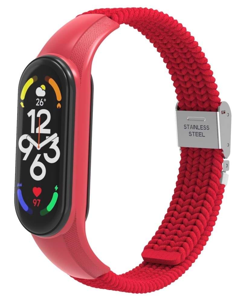 Ремешок для фитнес-браслета Armorstandart Braided Solo Loop for Xiaomi Mi Band 7/6/5/4 Red (ARM69907) - Фото 1