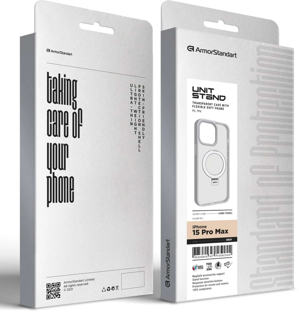 Фото - Чехол для смартфона Armorstandart Unit Stand for Apple iPhone 15 Pro Max Grey (ARM70583)