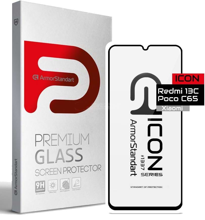 Защитное стекло для смартфона Armorstandart Icon for Xiaomi Redmi 13C / Poco C65 Black (ARM73152)