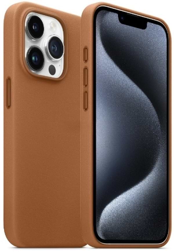 Фото - Чохол для смартфону Armorstandart FAKE Leather Case for Apple iPhone 15 Pro Light Coffee (ARM76300)