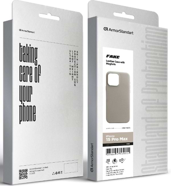 Фото - Чохол для смартфону Armorstandart FAKE Leather Case for Apple iPhone 15 Pro Max Grey (ARM76307)