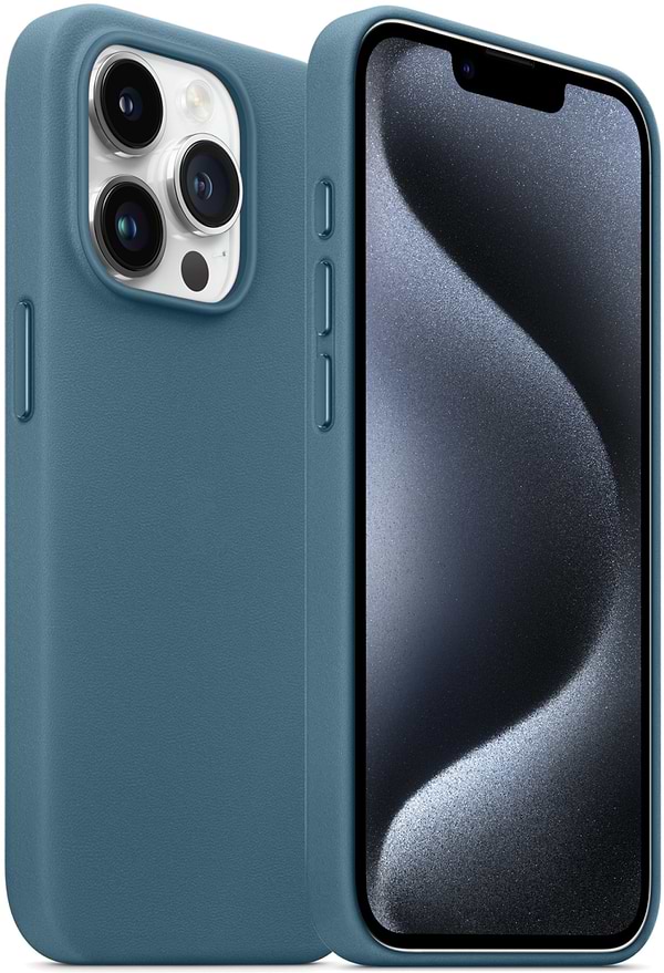 Фото - Чохол для смартфону Armorstandart FAKE Leather Case for Apple iPhone 15 Pro Sea Blue (ARM76304)