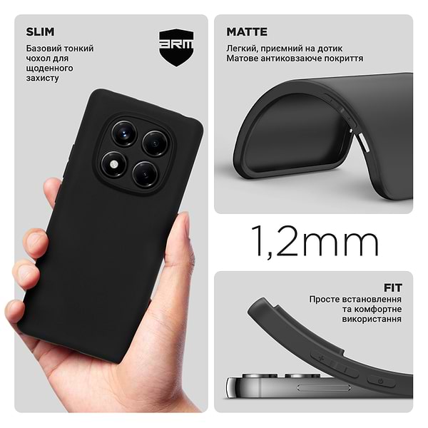 Фото - Чохол для смартфону Armorstandart Matte Slim Fit for Xiaomi Redmi Note 14 Pro 4G Camera cover Black (ARM79727)