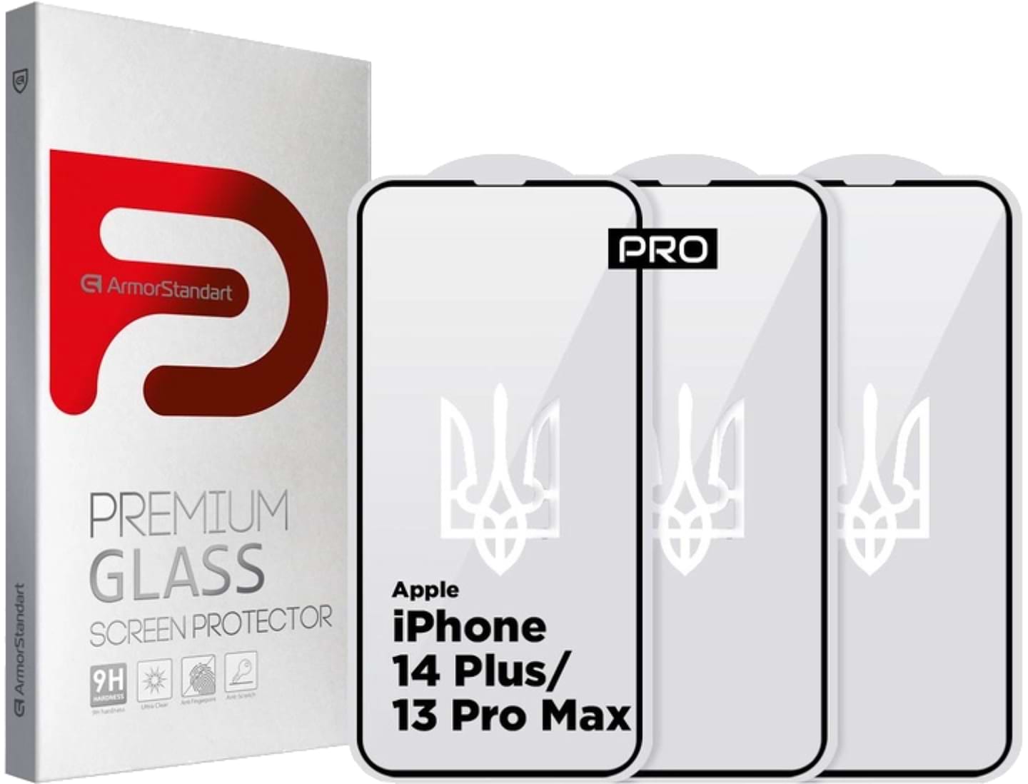 Защитное стекло для смартфона Armorstandart Pro 3D LE for Apple iPhone 14 Plus/13 Pro Max Black 3 шт (ARM77600)