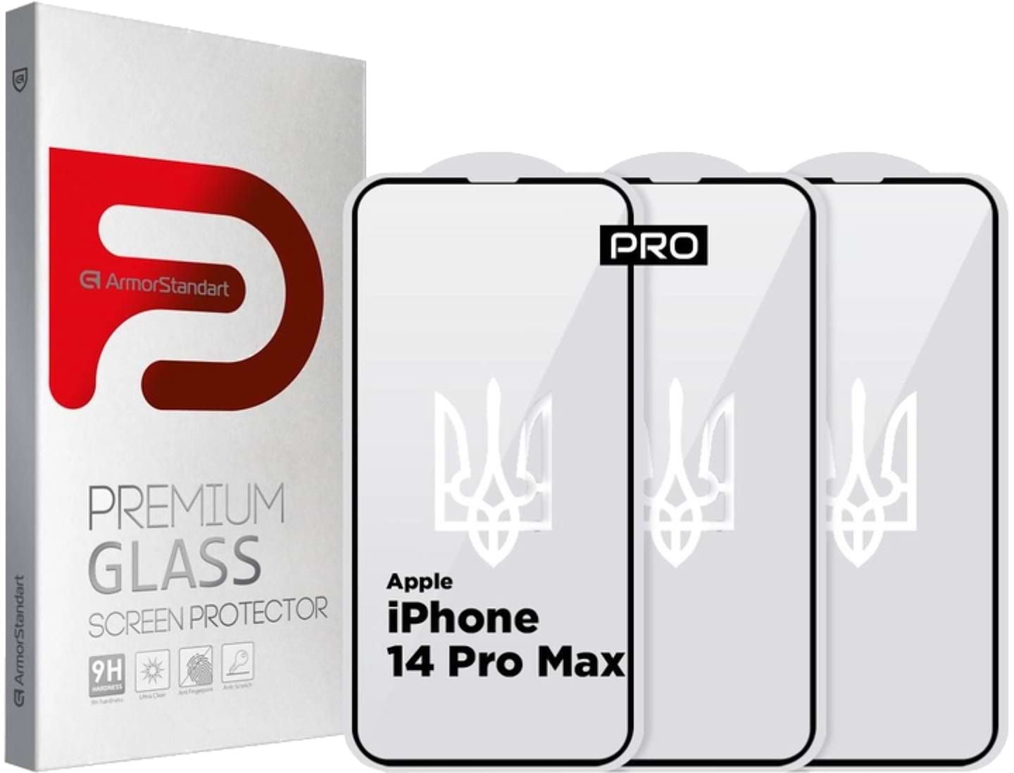 Защитное стекло для смартфона Armorstandart Pro 3D LE for Apple iPhone 14 Pro Max Black 3 шт (ARM77602)