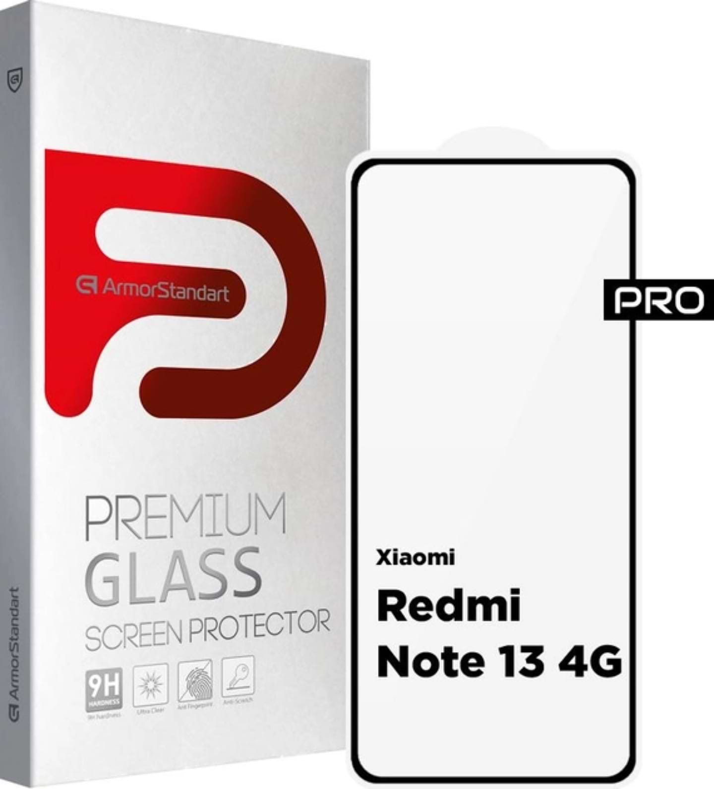 Захисне скло для смартфону Armorstandart Pro for Xiaomi Redmi Note 13 4G Black (ARM72434) - Фото 1