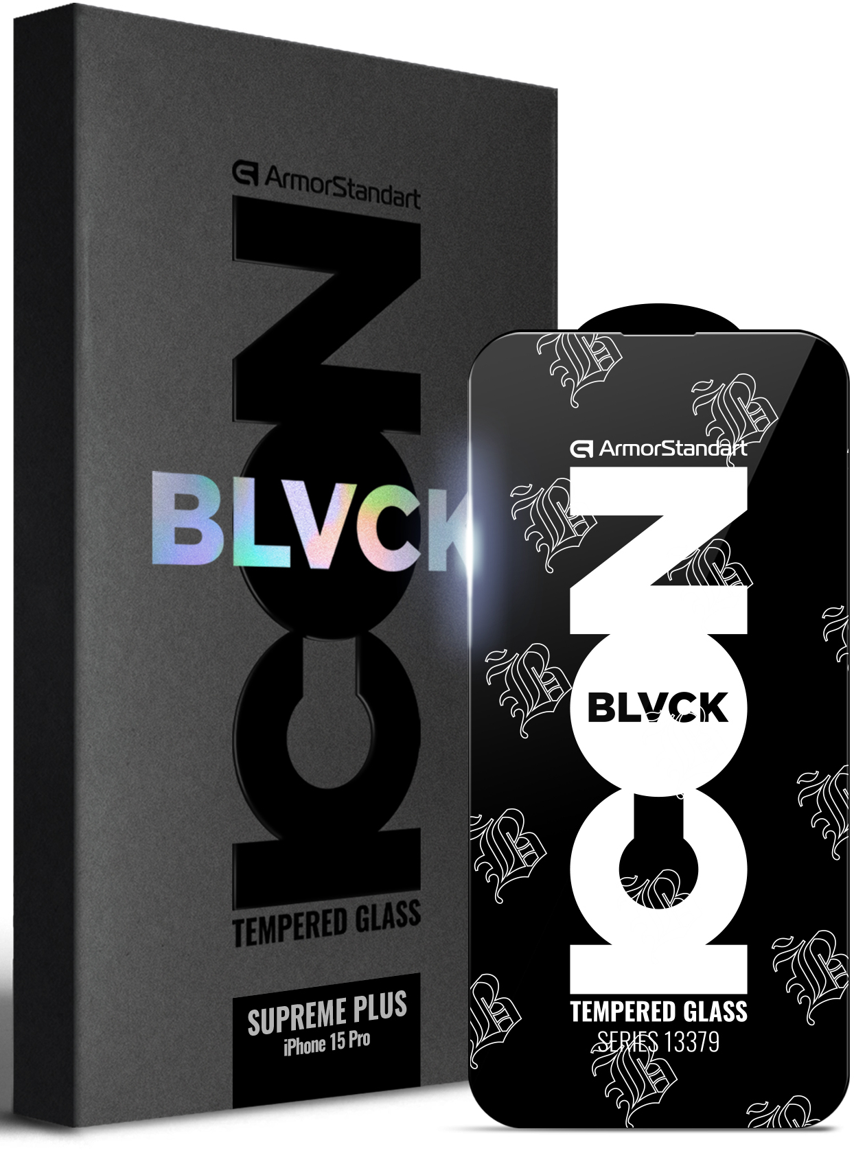 Защитное стекло для смартфона Armorstandart Supreme Black Icon 3D for Apple iPhone 15 Pro Black (ARM68223)