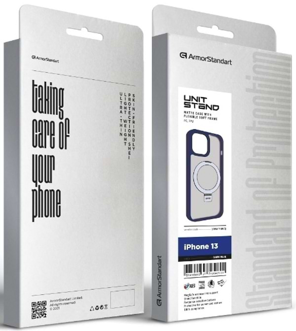 Фото - Чехол для смартфона Armorstandart Unit Stand for Apple iPhone 13 Dark Blue (ARM74895)