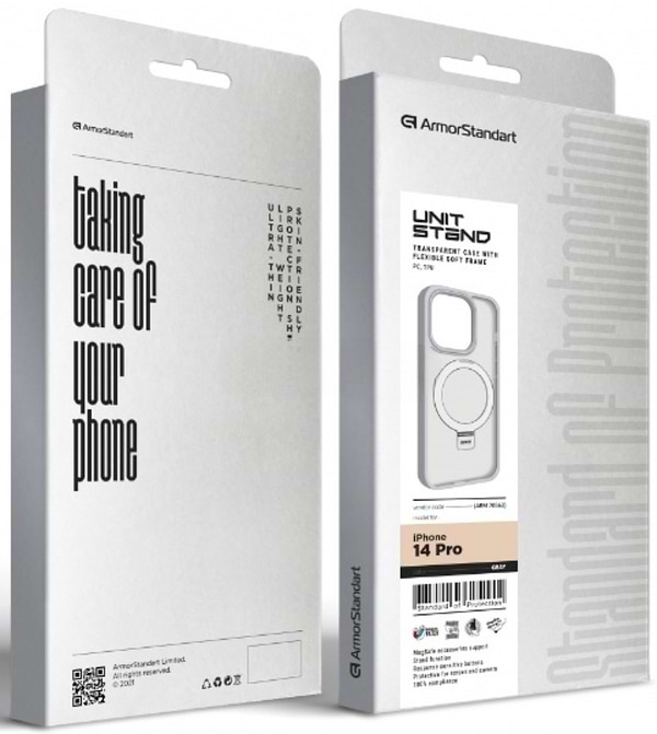 Фото - Чехол для смартфона Armorstandart Unit Stand for Apple iPhone 14 Pro Grey (ARM70563)
