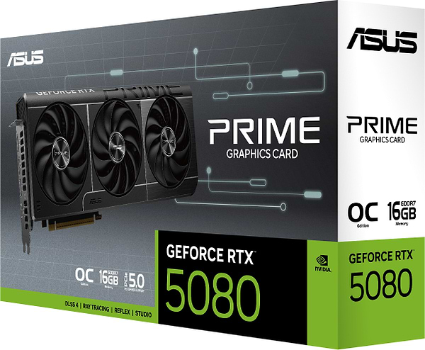 Фото - Видеокарта Asus Prime GeForce RTX 5080 16GB GDDR7 OC Edition (PRIME-RTX5080-O16G)