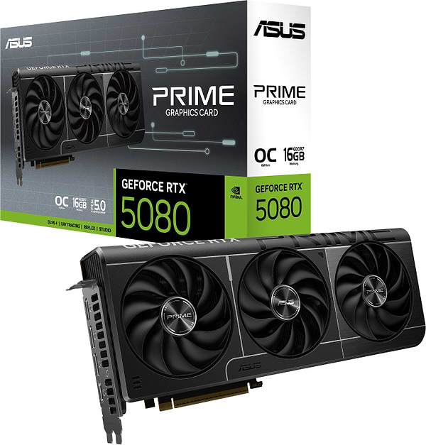 Фото - Видеокарта Asus Prime GeForce RTX 5080 16GB GDDR7 OC Edition (PRIME-RTX5080-O16G)