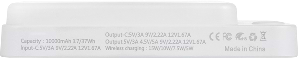 Фото - Батарея мобільна Aura NRG10W 10000 mAh 22.5W Wireless charging White (PBANRG10WW)