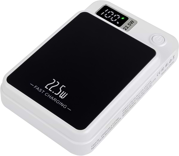 Фото - Батарея мобільна Aura NRG10W 10000 mAh 22.5W Wireless charging White (PBANRG10WW)