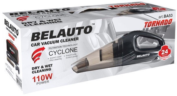 Фото - Пылесос ручной для автомобиля BelAuto Торнадо черный (BA53B)