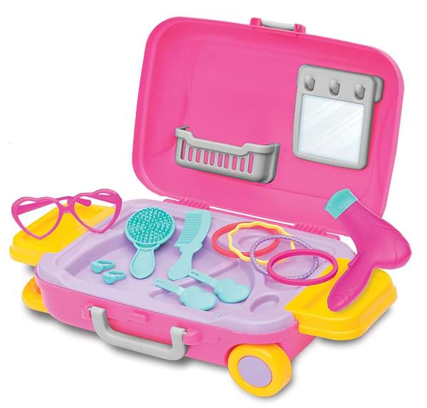 Фото - Сюжетно-ролевая игра. Салон красоты dede Чемодан с наполнением бьюти ''Barbie'' (03486)
