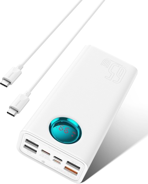 Фото - Батарея мобільна Baseus Amblight 26800mAh 65W OE White (P10022402223-00)