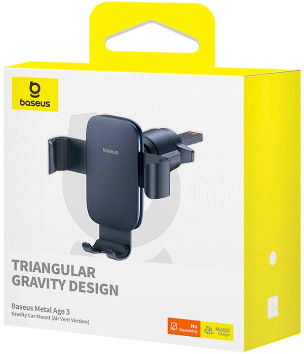 Фото - Автодержатель Baseus Metal Age 3 Gravity Car Mount Air Vent Version Cluster Black (C40467600111-00)