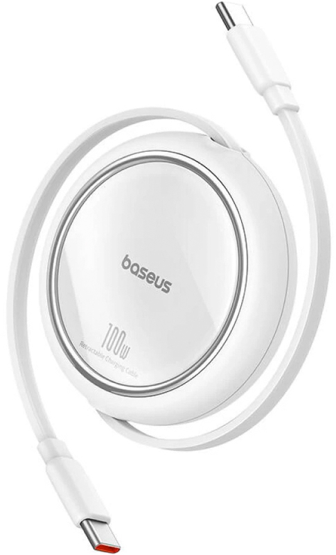 Кабель Baseus Free2Draw Mini Retractable Charging Cable Type-C to Type-C 100W 1m Moon White (P10364500211-00)