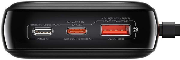 Фото - Батарея мобільна Baseus Qpow 20000mAh 20W,1xLightning 1xUSB,1xType-C QC3.0 Black (PPQD060201)