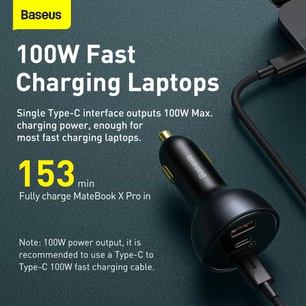 Фото - Автомобільний зарядний пристрій Baseus Qualcomm Quick Charge 5 Multi-port 160W (TZCCZM-0G)