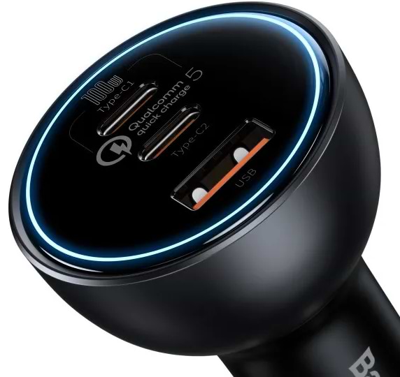 Фото - Автомобільний зарядний пристрій Baseus Qualcomm Quick Charge 5 Multi-port 160W (TZCCZM-0G)