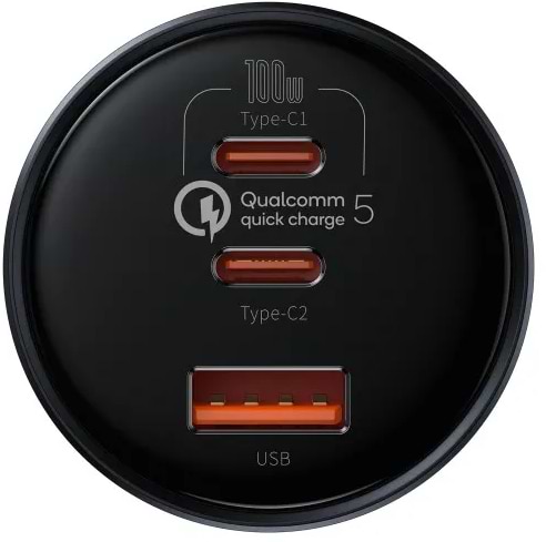 Фото - Автомобільний зарядний пристрій Baseus Qualcomm Quick Charge 5 Multi-port 160W (TZCCZM-0G)