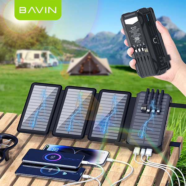 Фото - Батарея мобильная Bavin PC1119 20000mAh Wireless and Solar Black (Y-PC1119 BK)