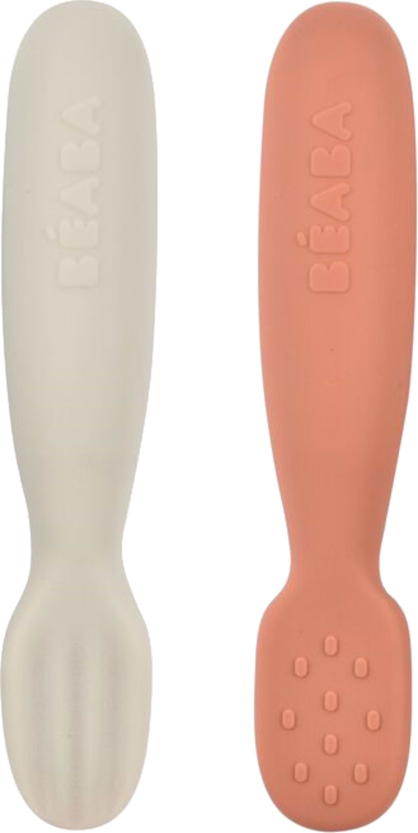 Набір дитячих столових приборів для малюка Beaba BLW 2 шт. 4+ Red/Grey (913579)
