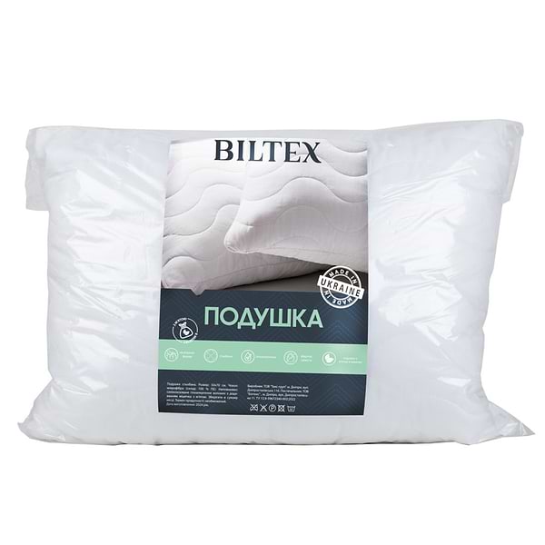 Фото - Уценка - Подушка стандартная Biltex стеганная с мешочком м҆яты 50х70