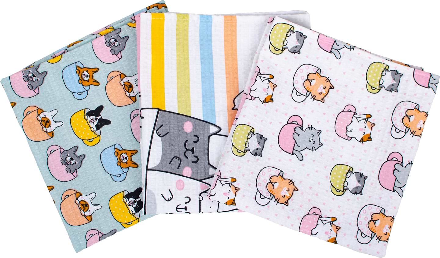 Набір рушників Biltex вафельних Pets 45x60 - Фото 1