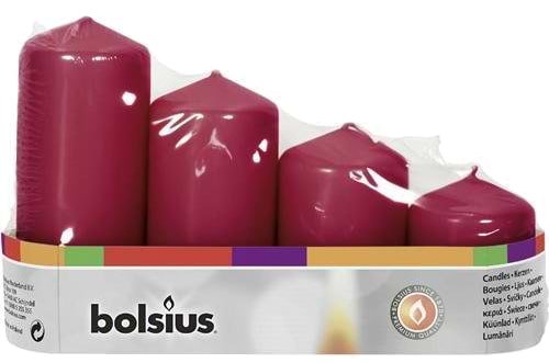 Купити Набір свічок Bolsius бордо 4 шт. (806744) - Фото 1 Набір свічок Bolsius бордо 4 шт. (806744) - Фото 1