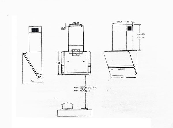 Фото - Витяжка декоративна Borgio RNT-LX 60 Black SU