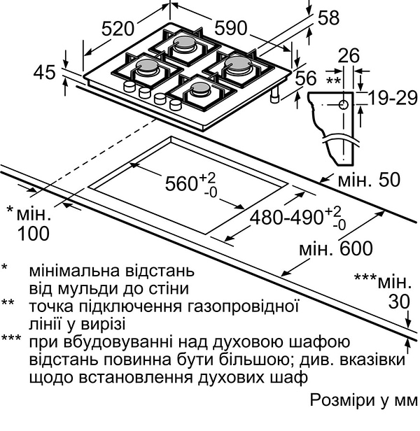 Фото - Варочная панель газовая Bosch PPP 6A6M90R