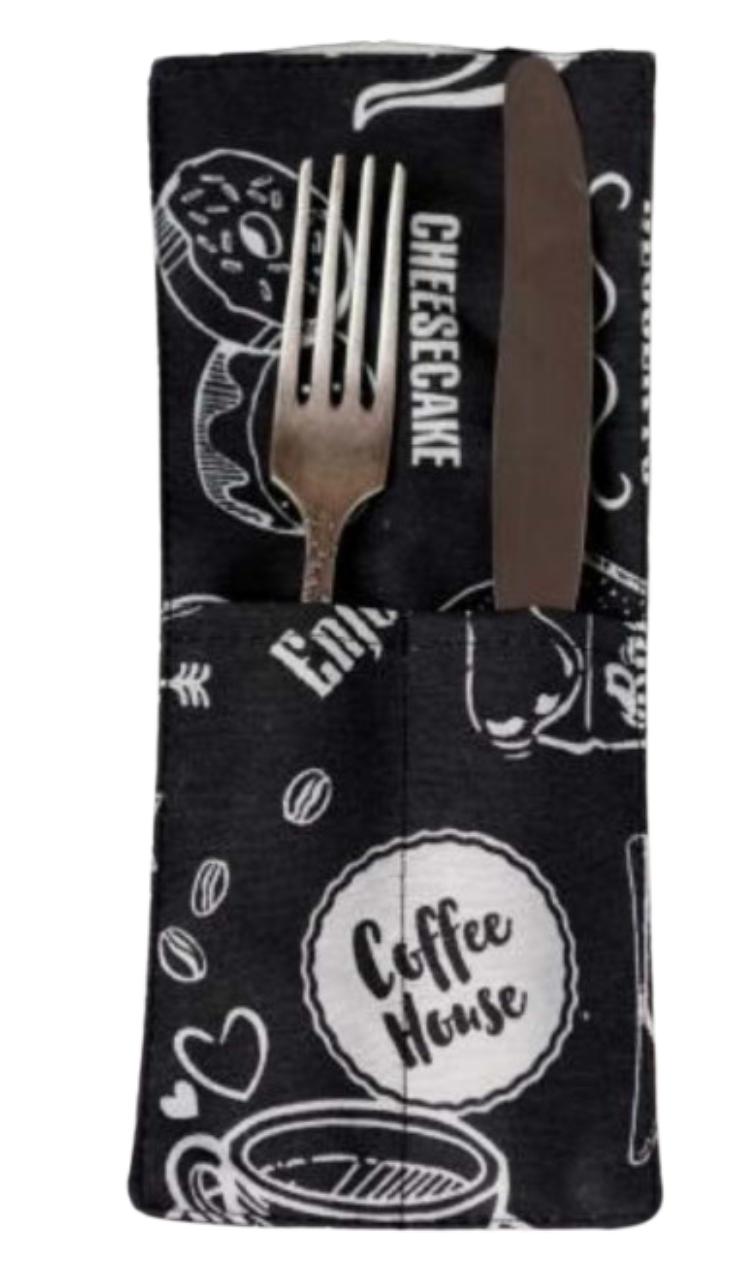 Чехол для столовых приборов Прованс Breakfast black 24х10 см (039661)