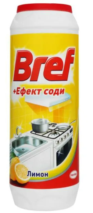 Засіб для чищення універсальний Bref Эффект соды. Лимон 500 г - Фото 1