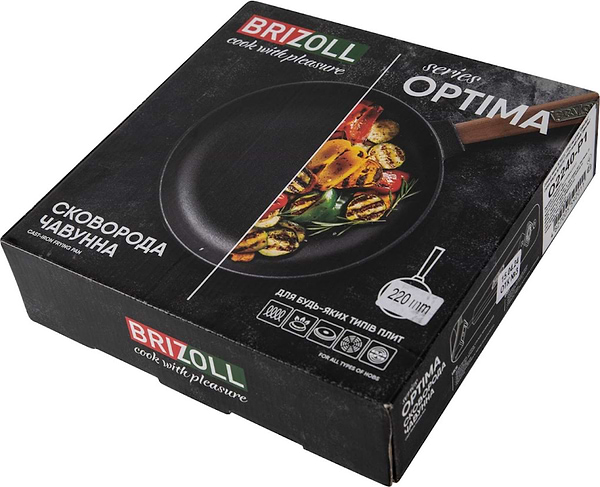 Фото - Сковорода універсальна Brizoll O2240-P1 Optimа-Black 220 х 40 мм