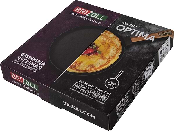 Фото - Уценка - Сковорода для блинов Brizoll O2415-P2 Optima-Bordo 240 х 15 мм
