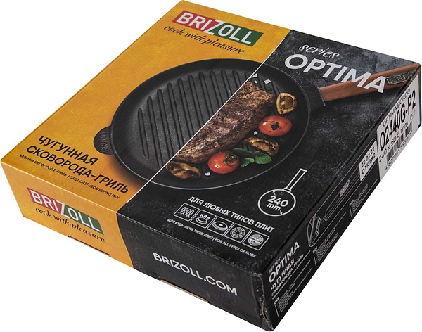 Фото - Сковорода гриль Brizoll O2440G-P2 Optima-Bordo 240 х 40 мм