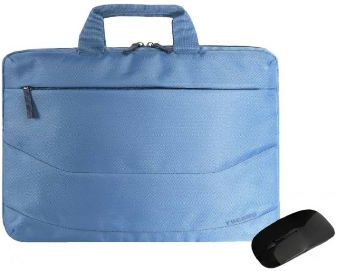 Сумка для ноутбука Tucano Idea 15.6" Blue + беспроводная мышь (BU-BIDEA-WM-Z) - Фото 1