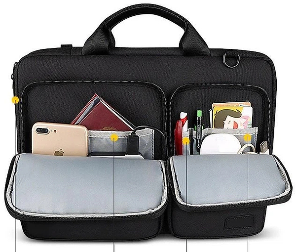 Фото - Сумка для ноутбуку BUBM 17" чорна з коричневим